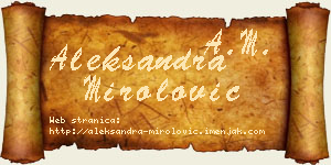 Aleksandra Mirolović vizit kartica